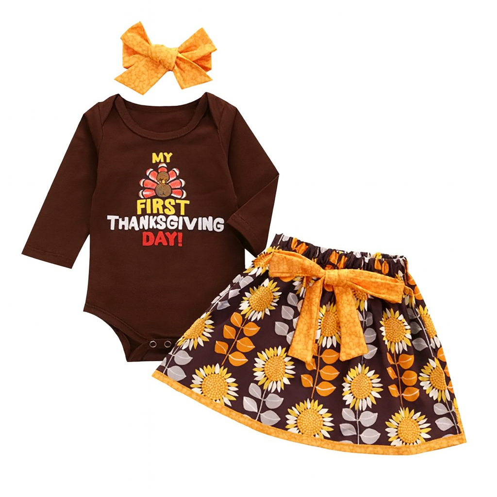 My First Thanksgiving Day Turkey 3pcs Baby Outfit