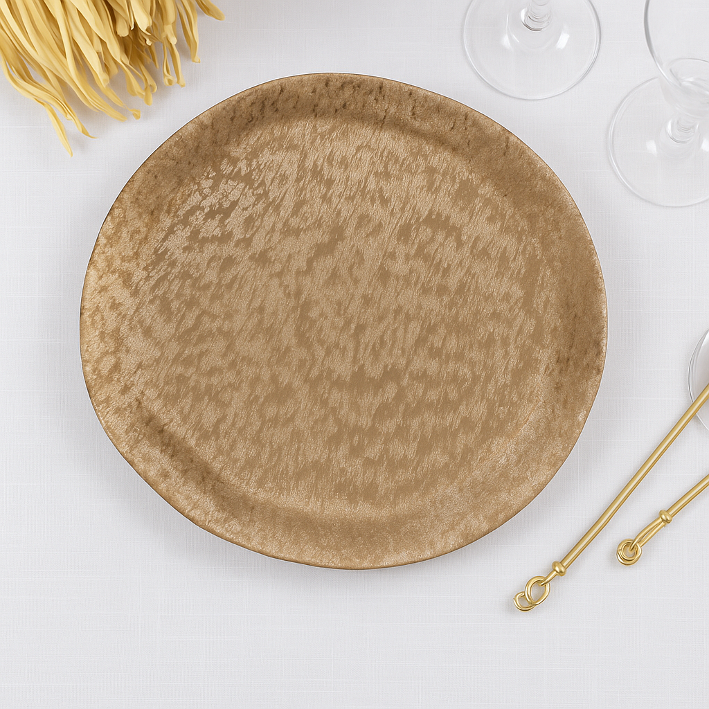 Gold Brushed Aluminum 13" Round Charger Plate