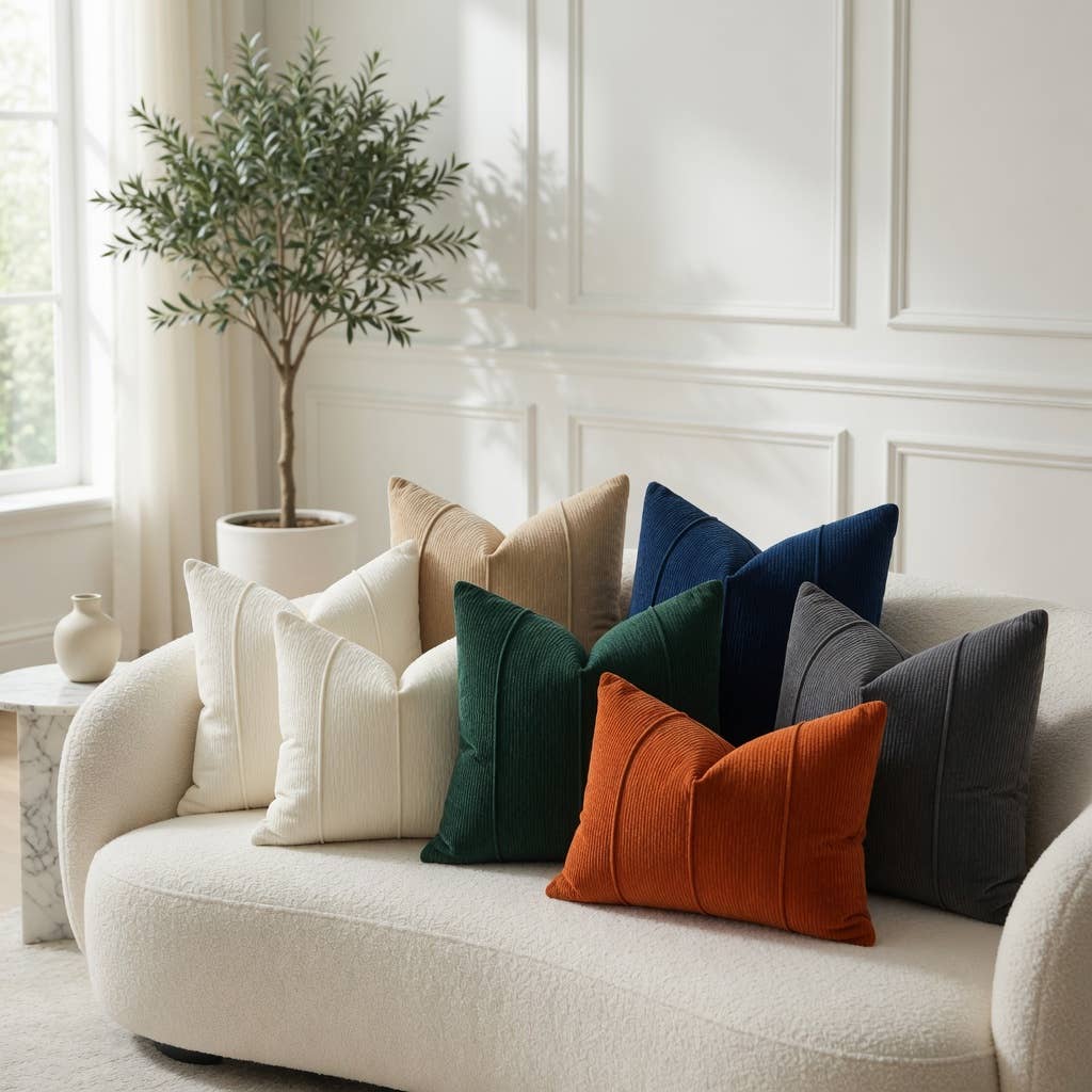 Corded Chenille Throw Pillow