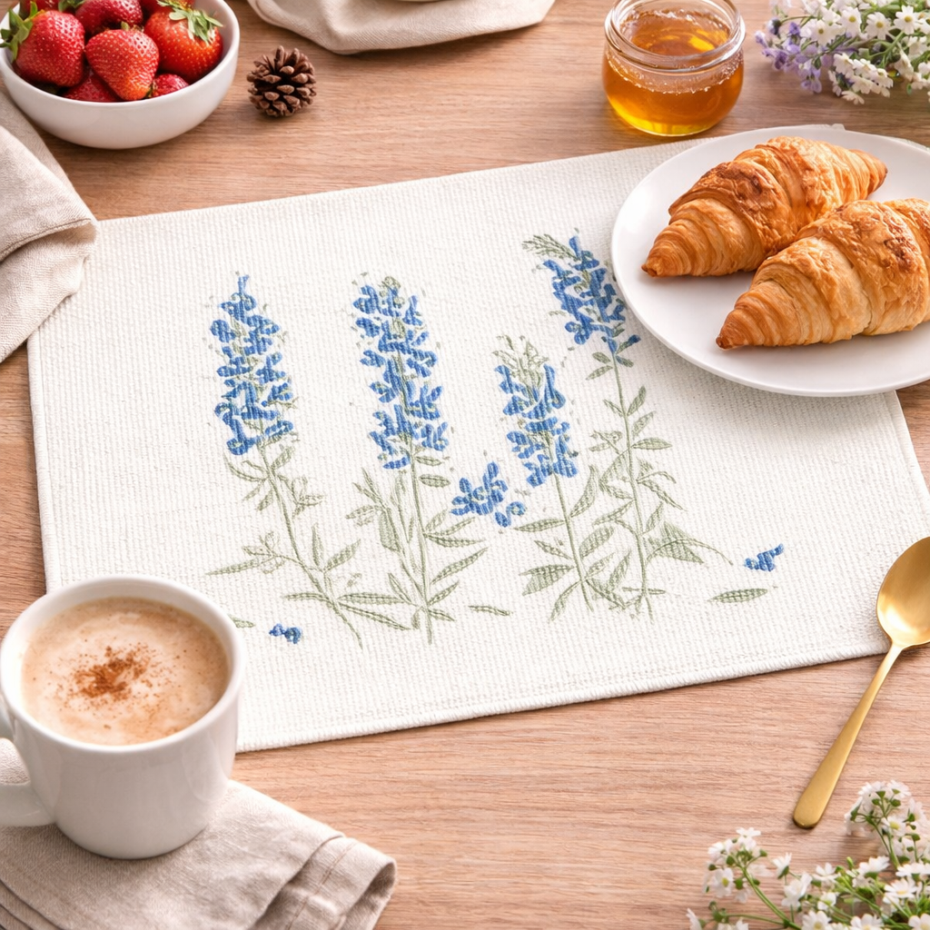 Blue Botanical Design 13"X19" Placemat