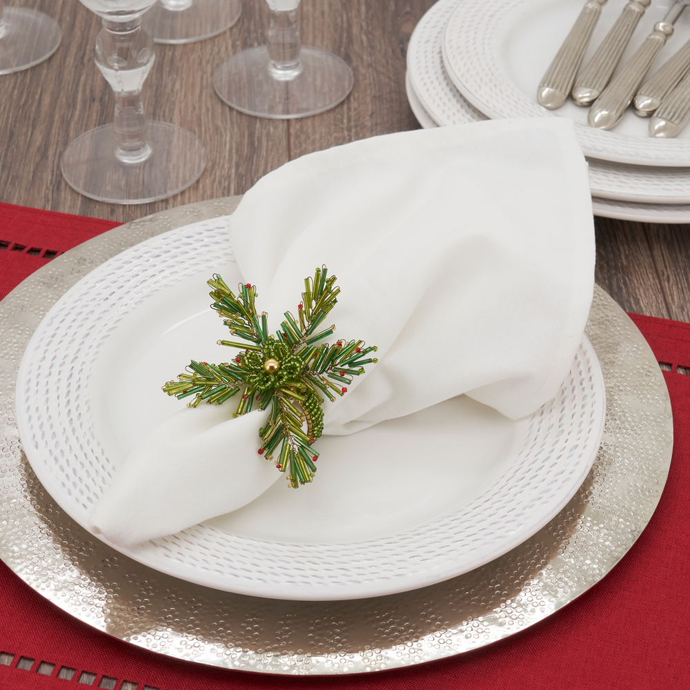 Green Beaded Napkin Ring