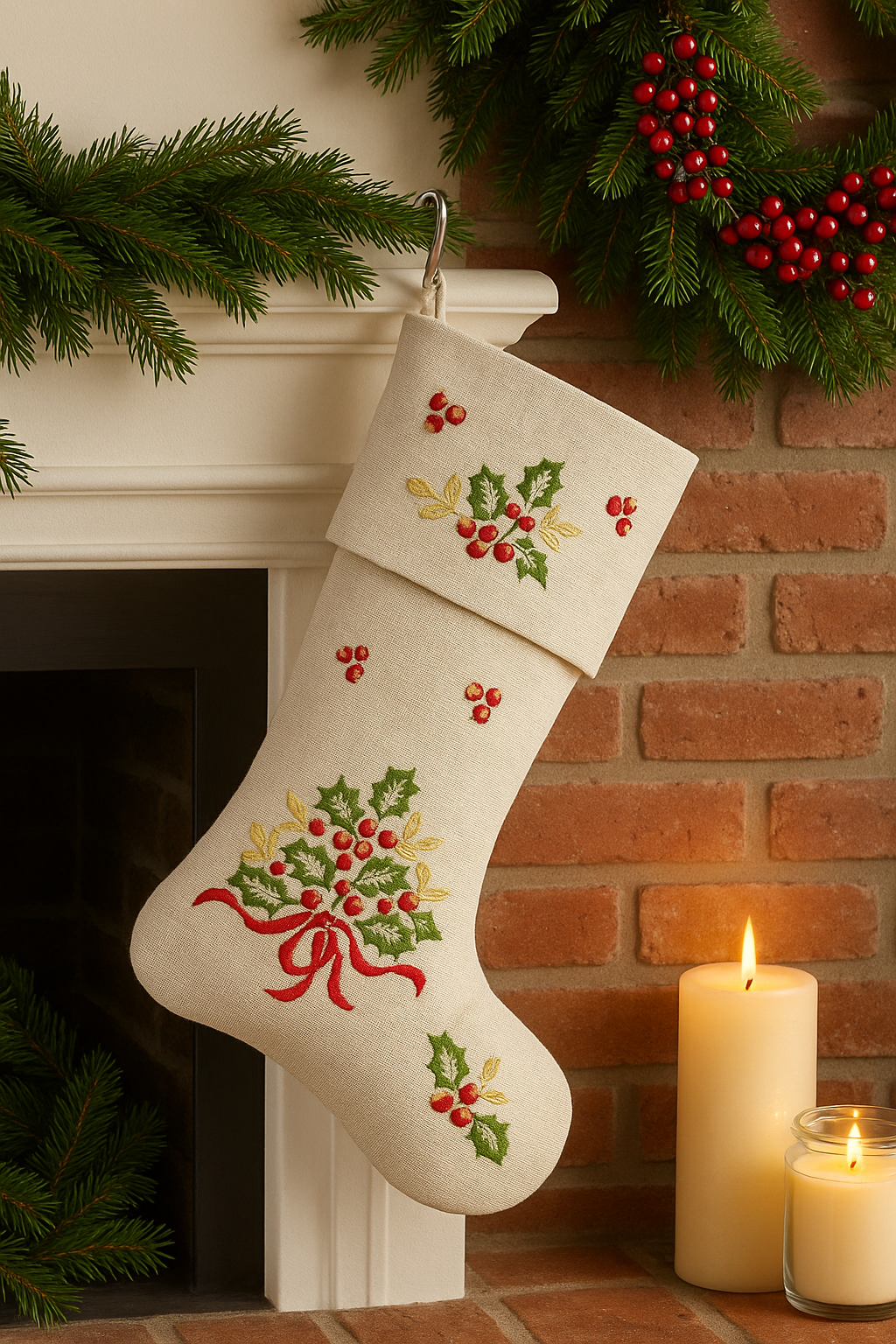 Embroidered Christmas Stocking