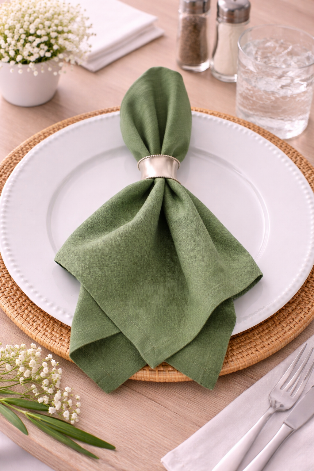 Eucalyptus Olive 20" Cotton Napkin