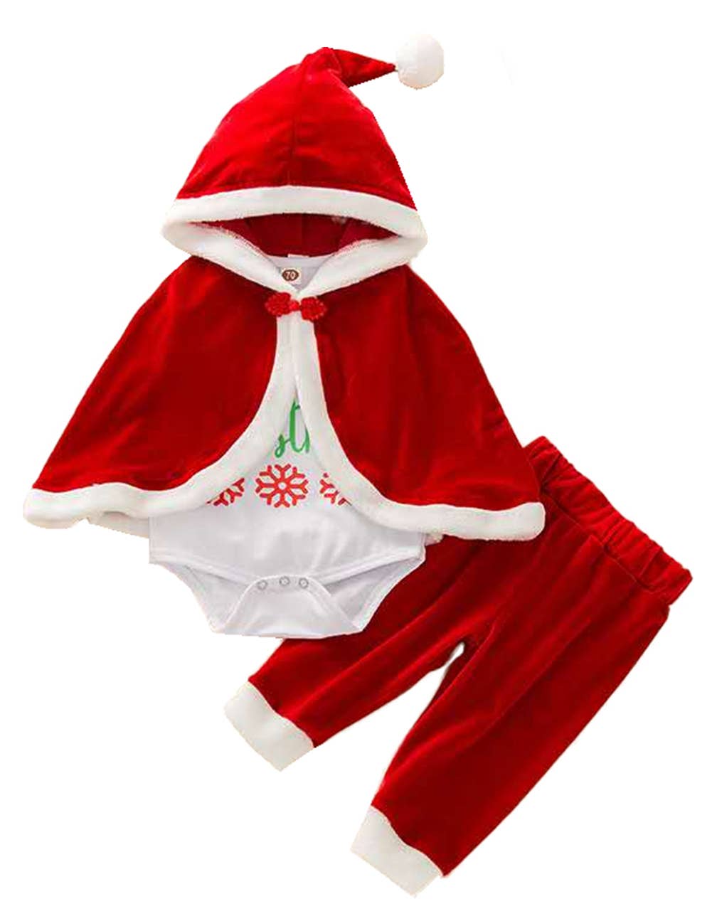 My 1st Christmas Santa Baby 3pcs Holiday Outfit