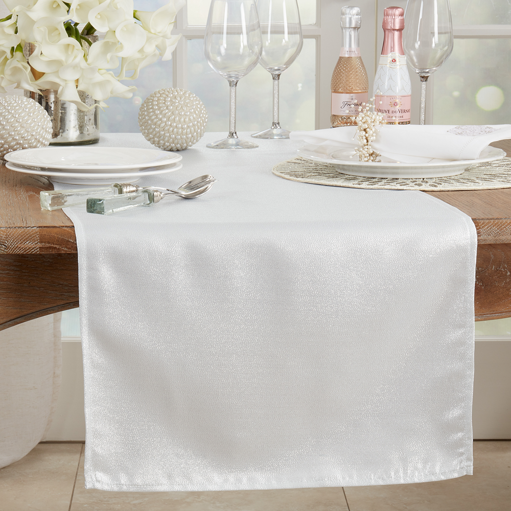Silver Shimmering Holiday Table Runner