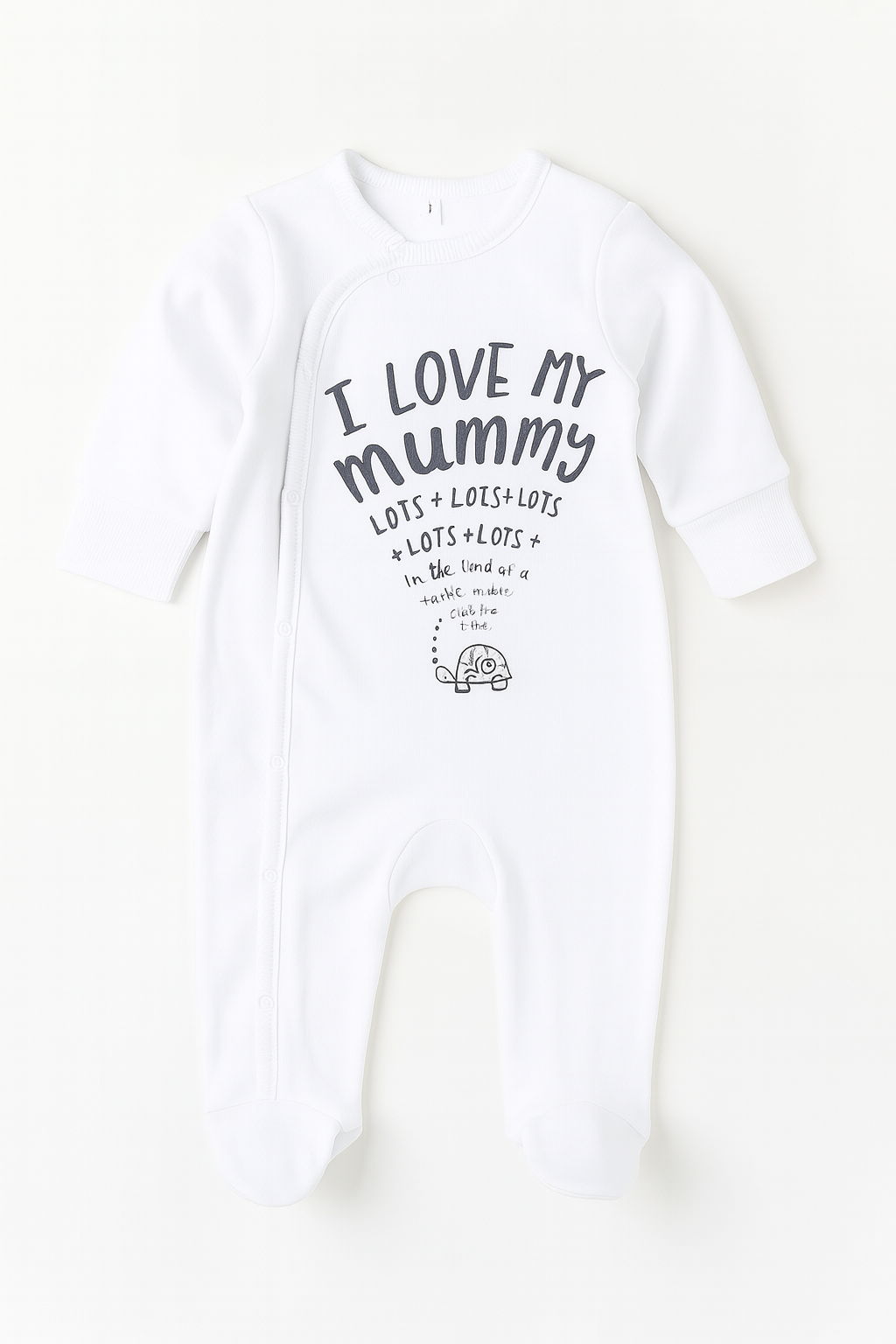 White I Love My Mummy Cotton Baby Romper