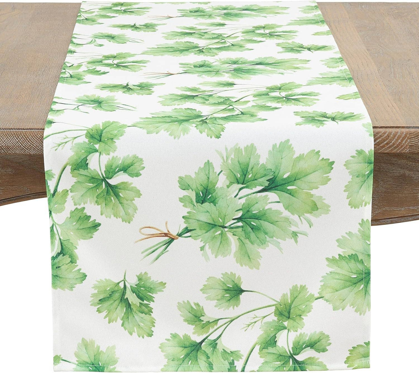 1526 - Green Parsley Design 16"x72" Table Runner