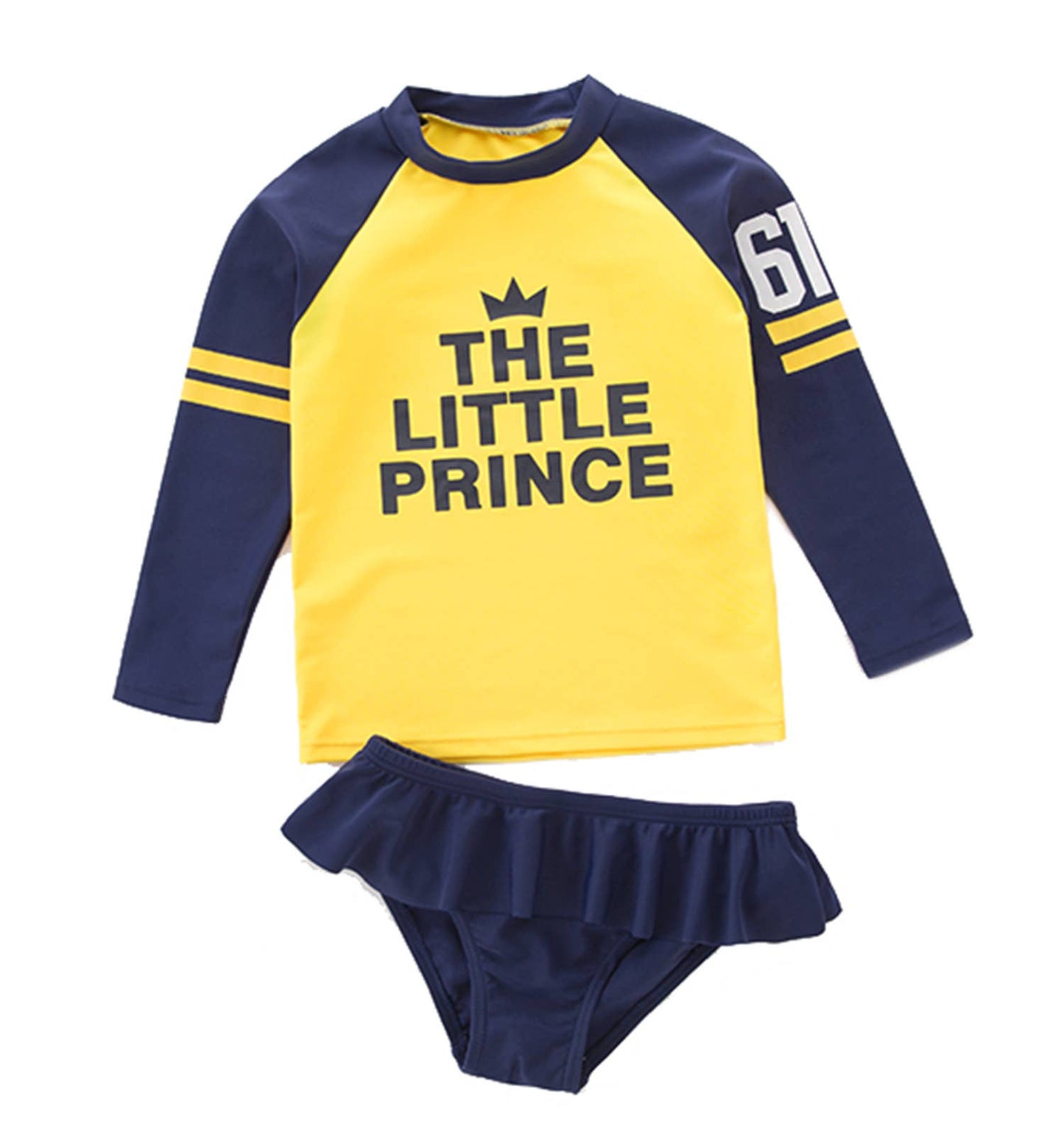 Navy & Yellow THE LITTLE PRINCE 2pcs Girl Swimwear Set