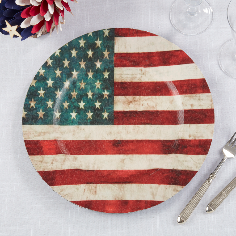 US Flag 14" Charger Plate