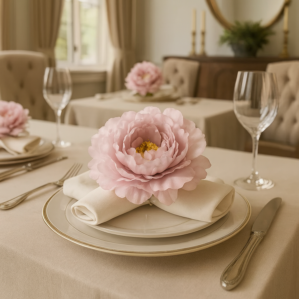 Handmade Pink Peony Napkin Ring