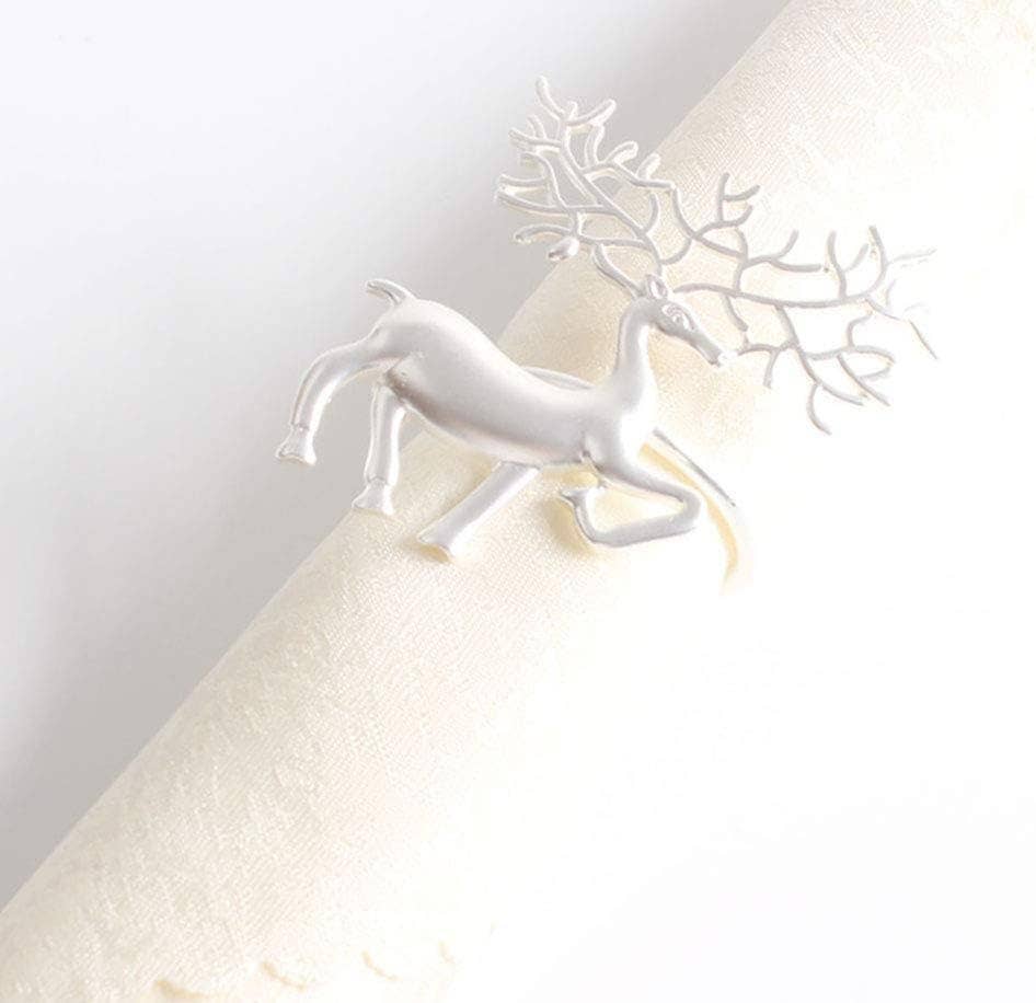 CH052 - Matte Silver Reindeer Metal Napkin Ring