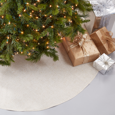 Classic Natural Linen Blend Christmas Tree Skirt - 72" Round