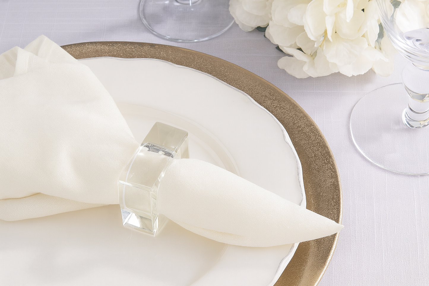 Crystal Glass Napkin Ring Holder