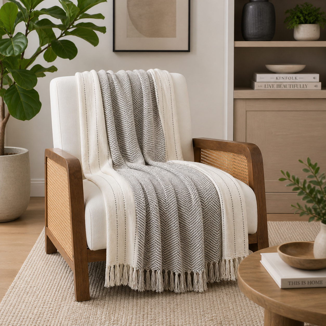 Kantha Stitch Pure Cotton 50x60 Throw Blanket