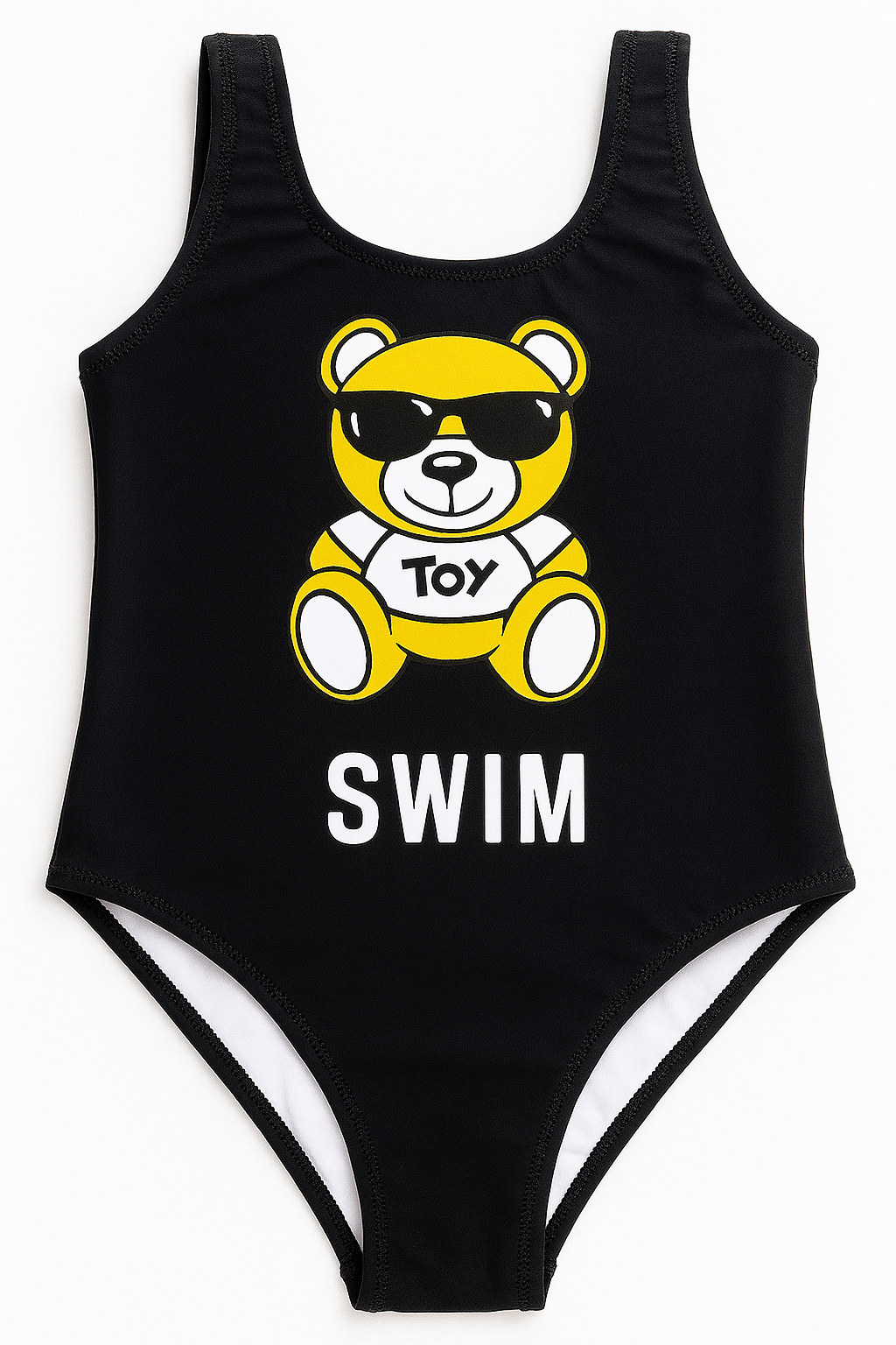 Black Toddler Bear Girl One-Piece Swimsuit
