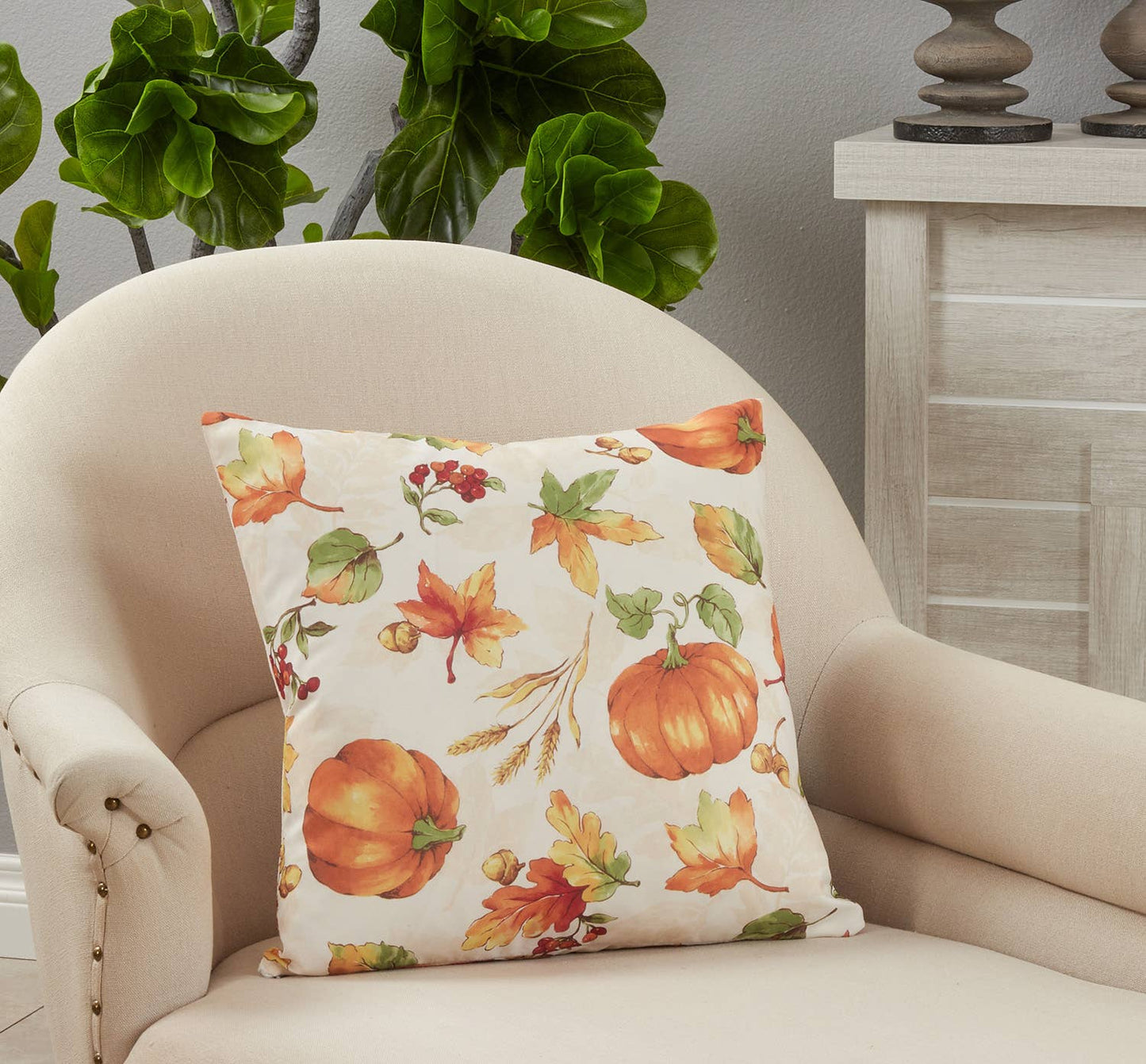 6339 - Fall Pumpkin 18" Decorative Throw Pillow