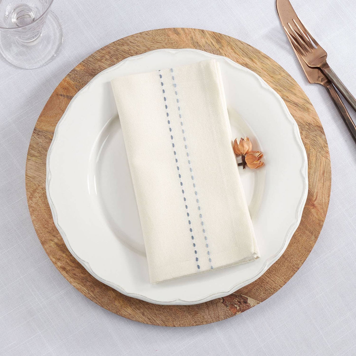 103 - Striped Dobby Napkin Cotton 18-Inch Cloth Napkin