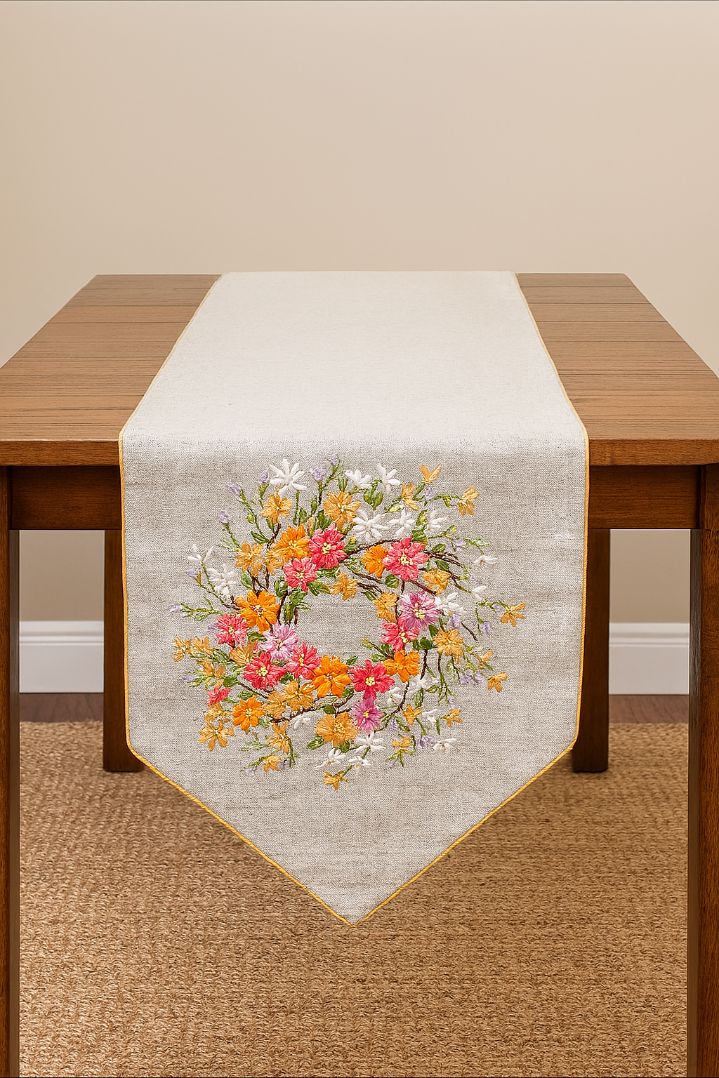 Handmade Wildflower 13"x72" Table Runner
