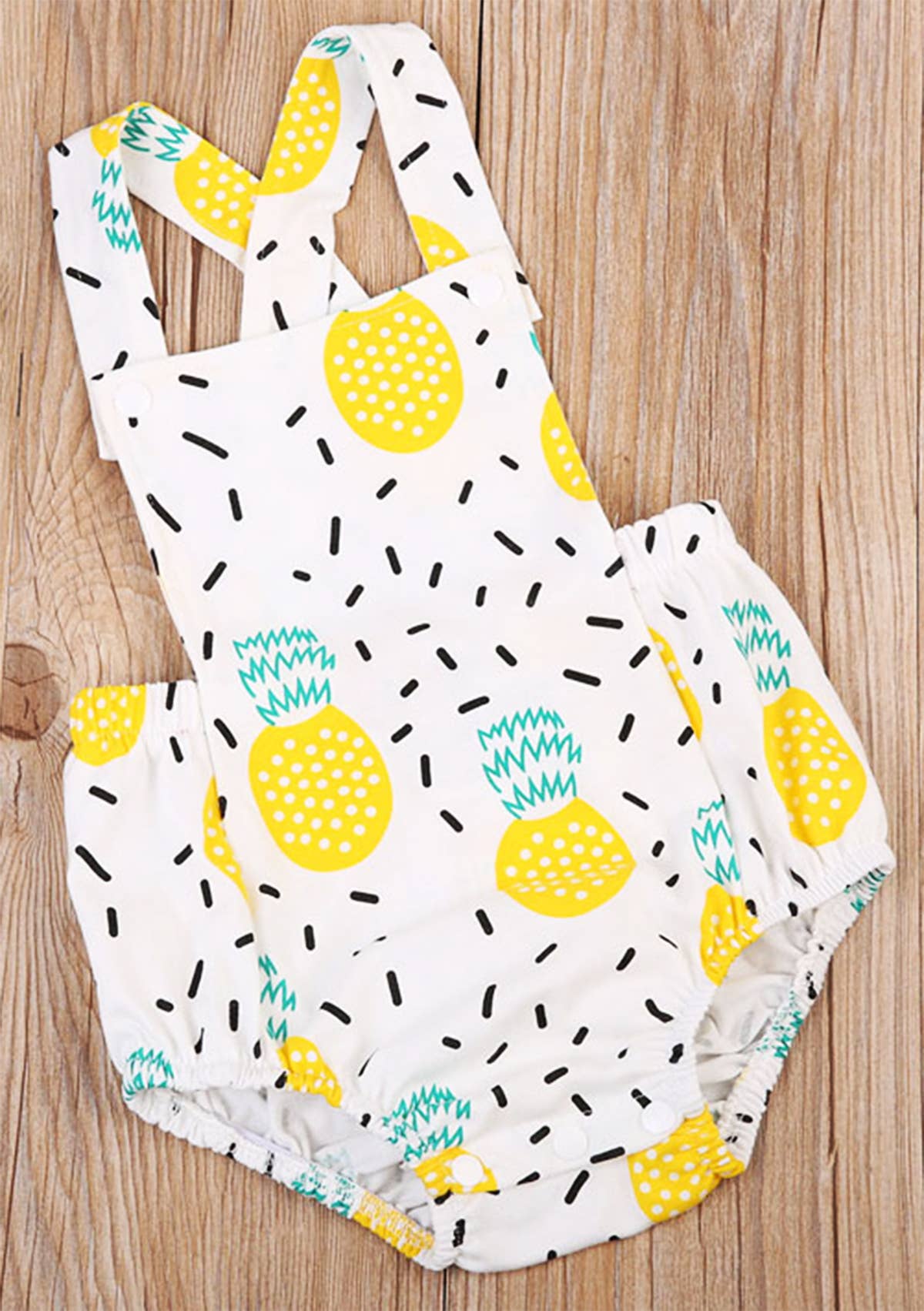 Pineapple White Baby Sunsuit Romper