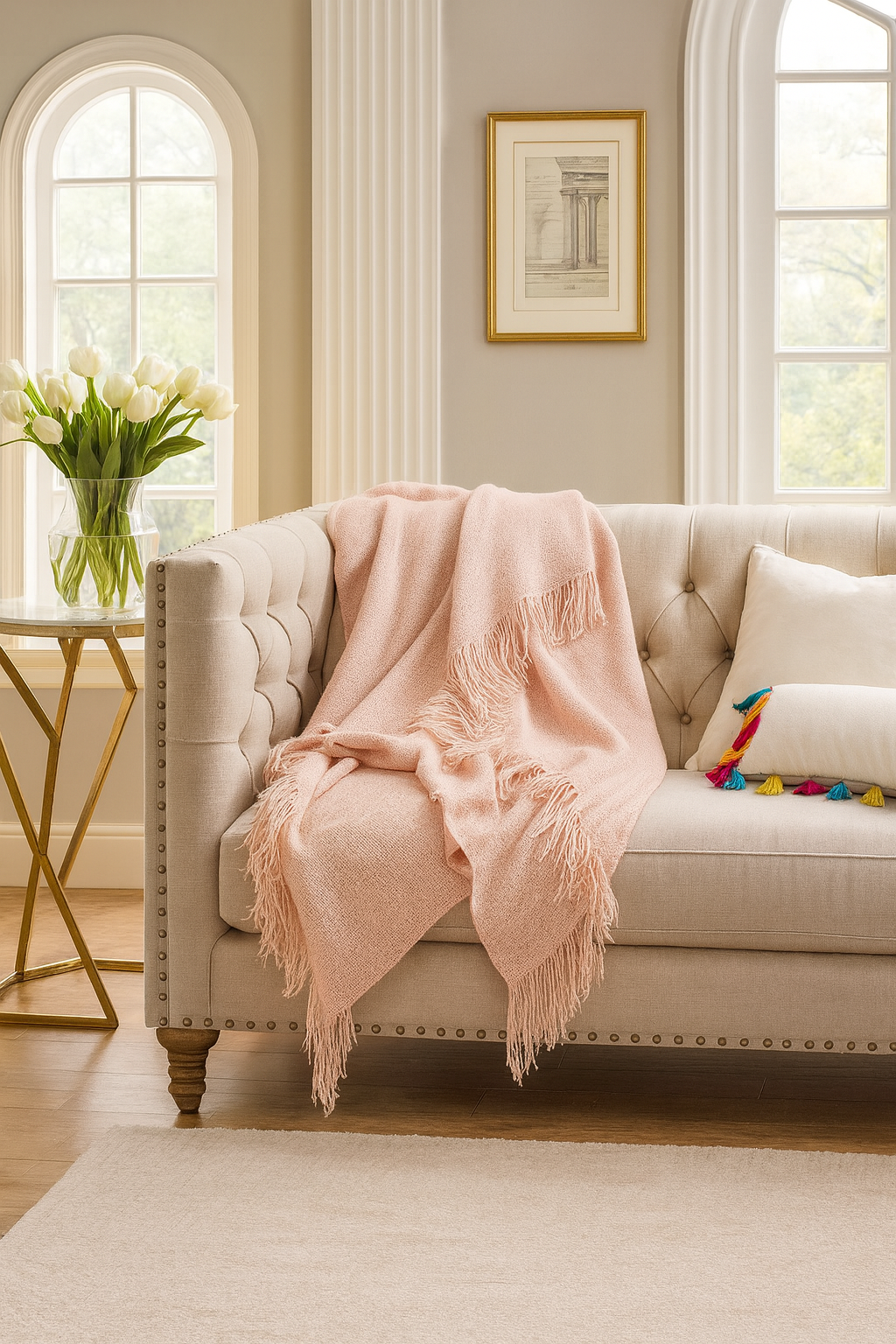 Pink Classic Solid Color 50X60 Inch Throw Blanket