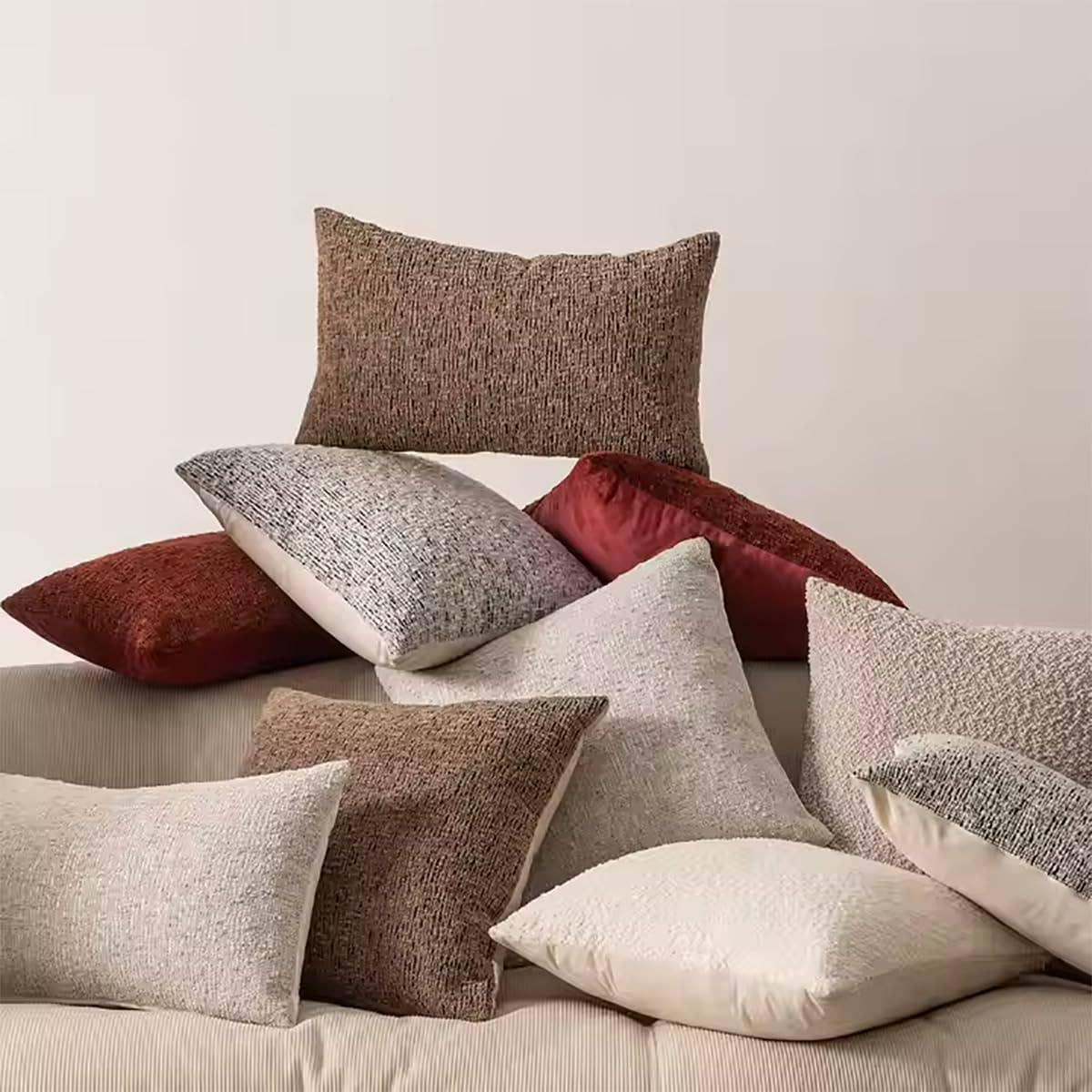 Nubby Weave Minimalist Throw Pillow