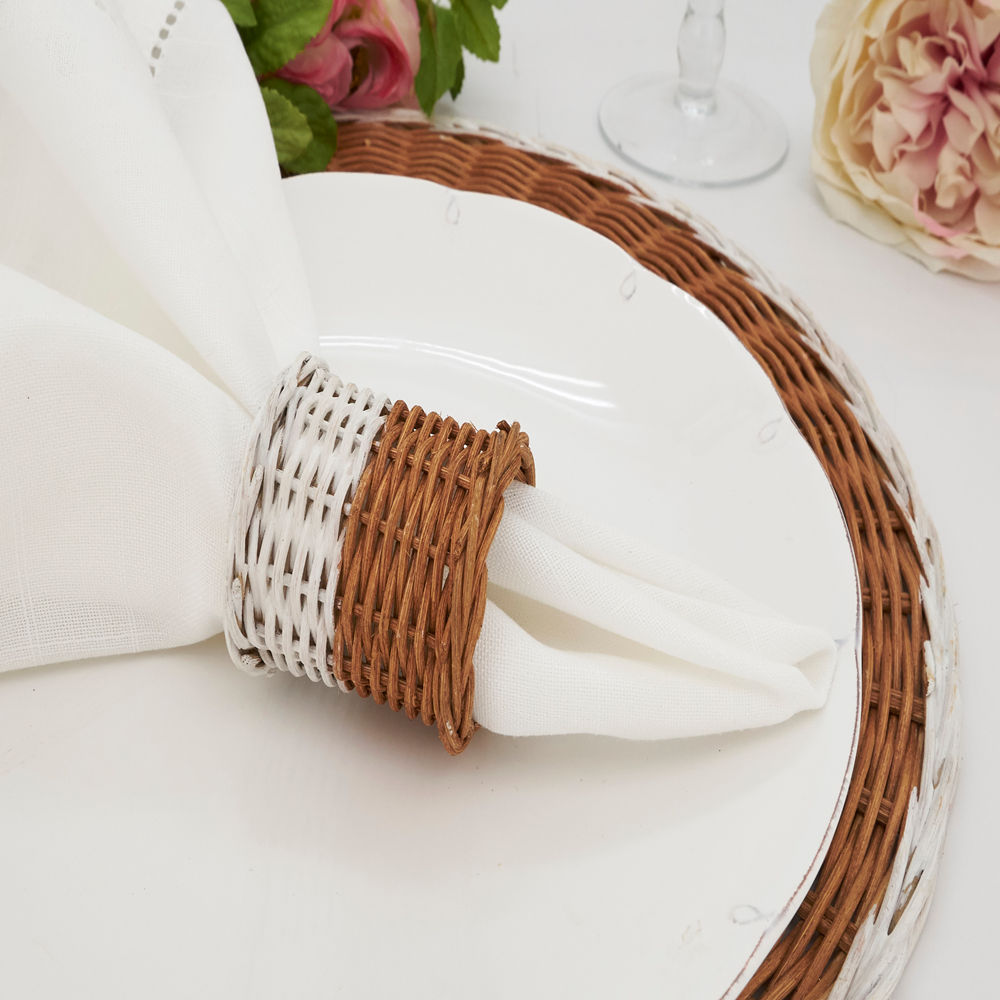 Two-Tone Rattan Napkin Ring