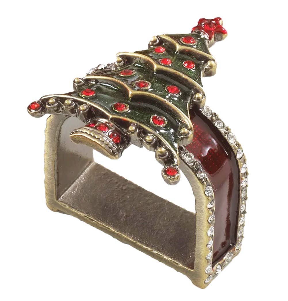 Jeweled Christmas Metal Napkin Ring