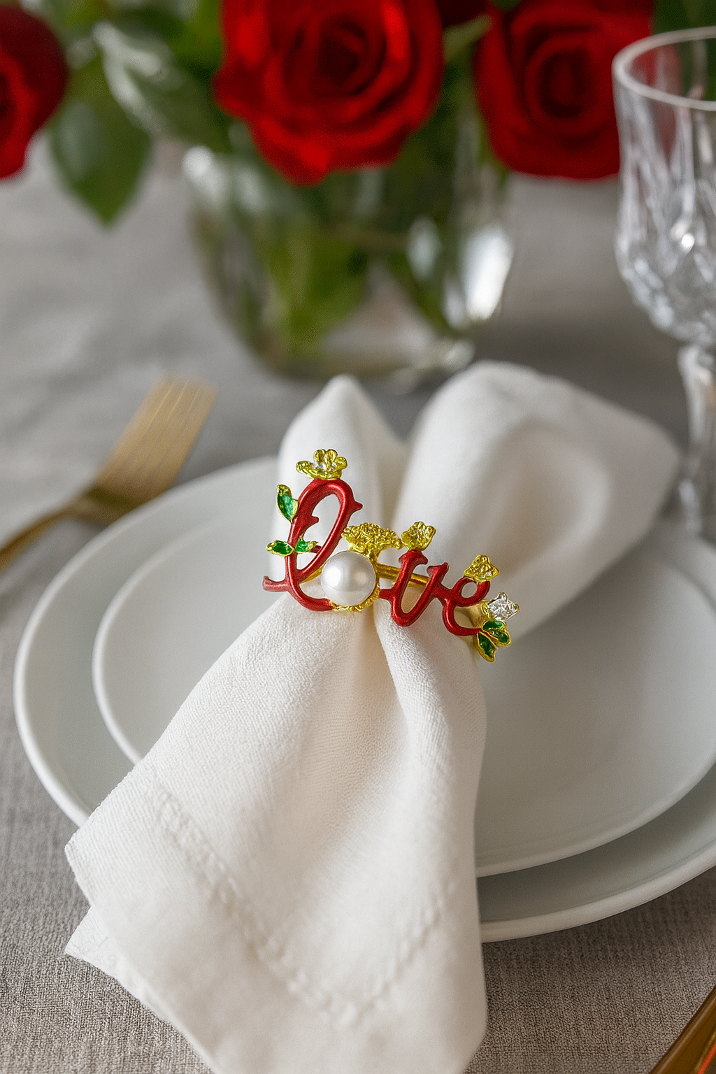 Enamel Love Napkin Ring