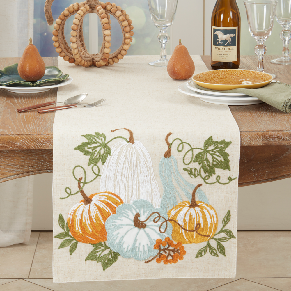 232 - Embroidered Pumpkin Table Runner