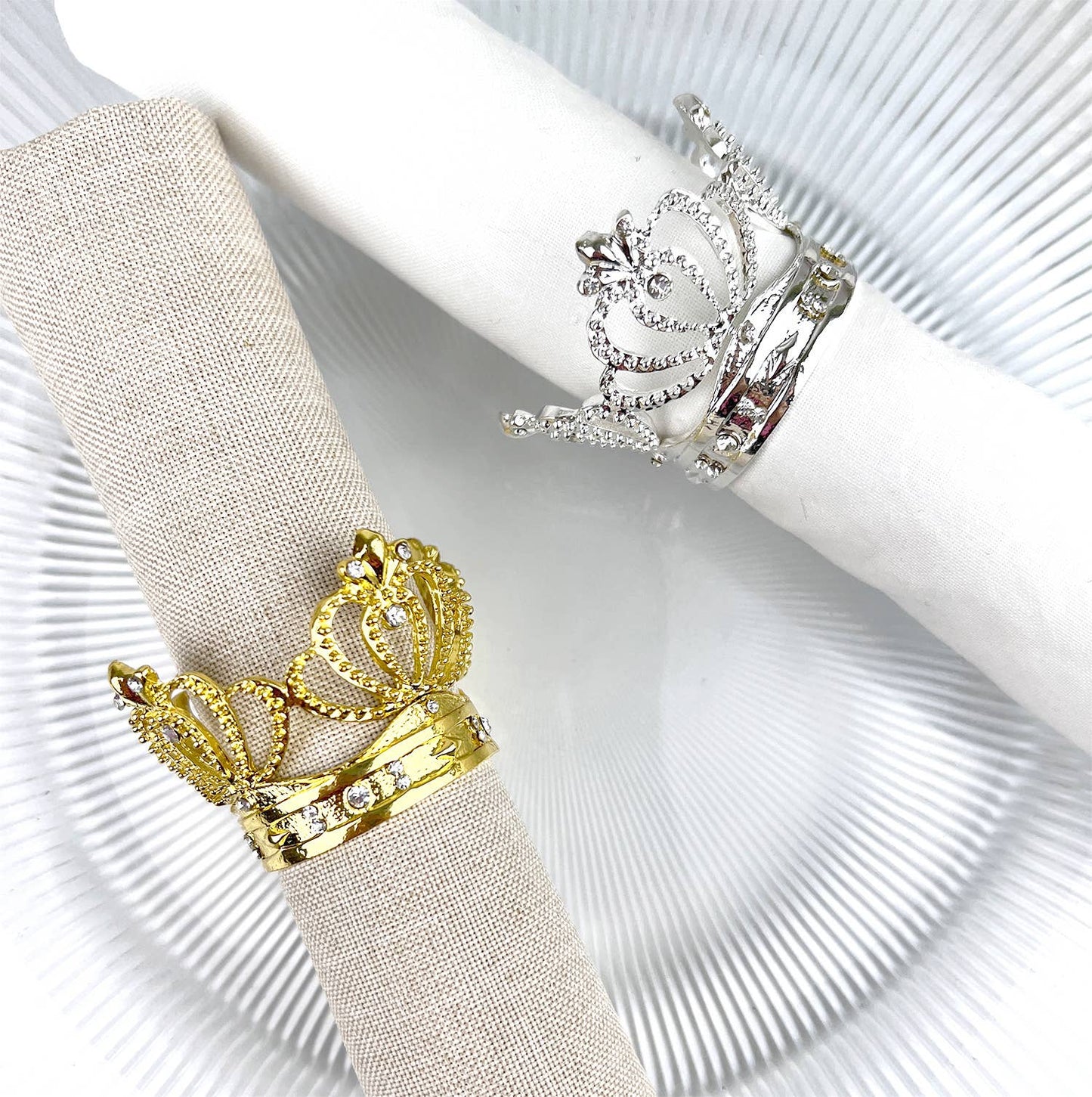 Jeweled Crown Metal Napkin Ring