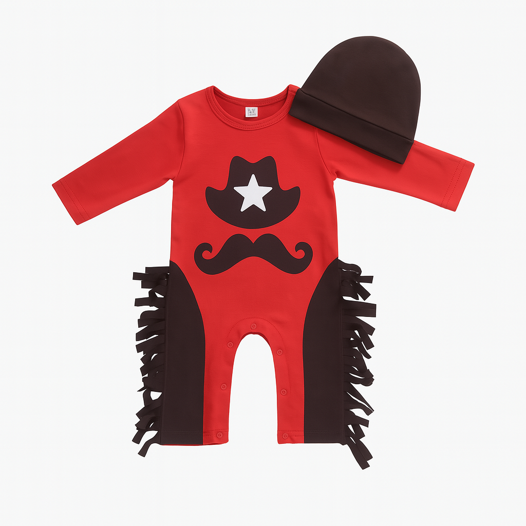 Baby Boy Sheriff Fringed Costume Romper & Hat