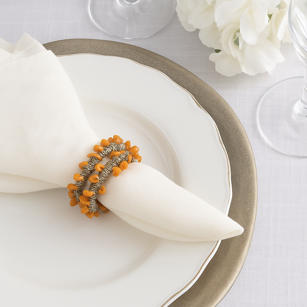 Beaded Marigold Napkin Ring