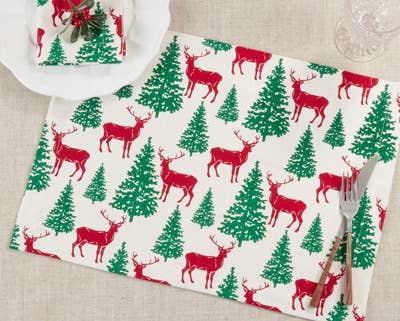 888 - Deer and Trees Cotton 14x20 Placemat