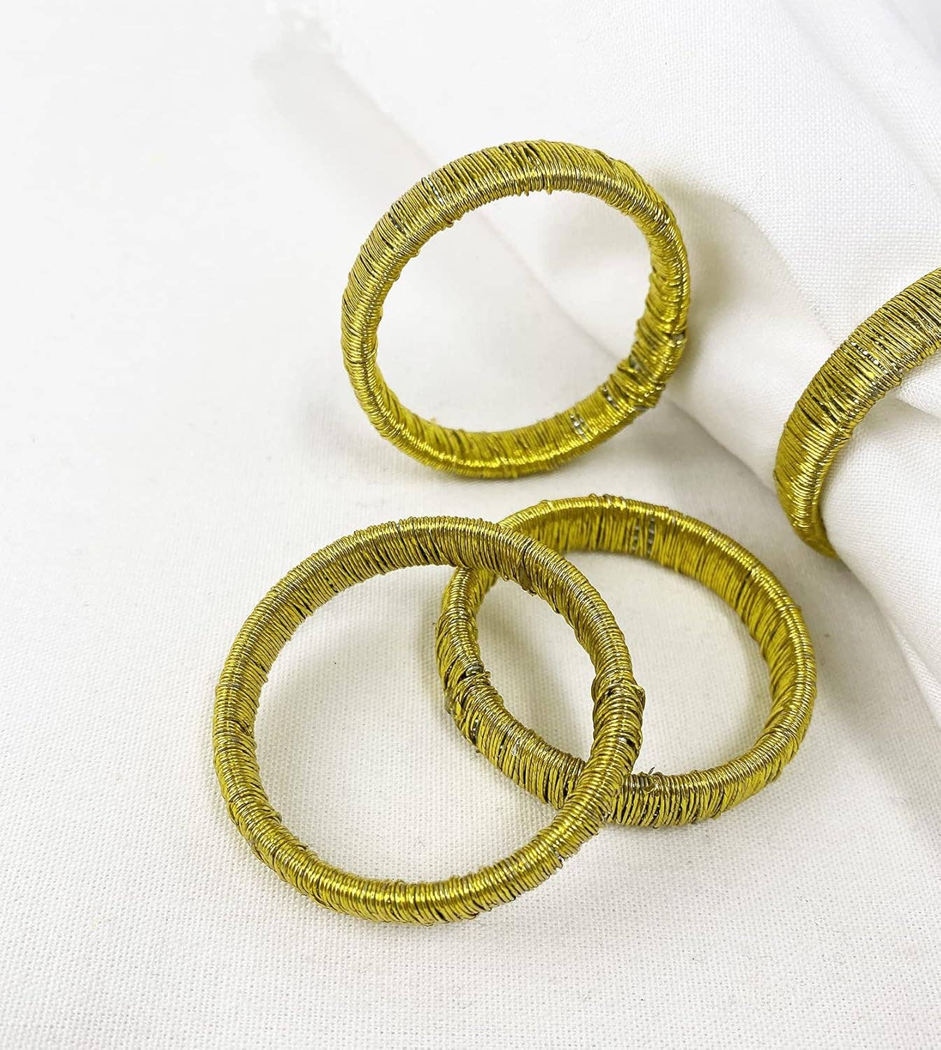 Gold Wire Napkin Ring Holder