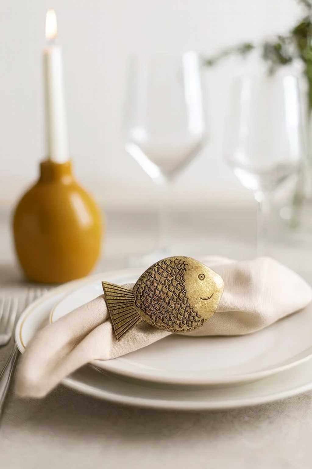 Bronze Fish Metal Napkin Ring