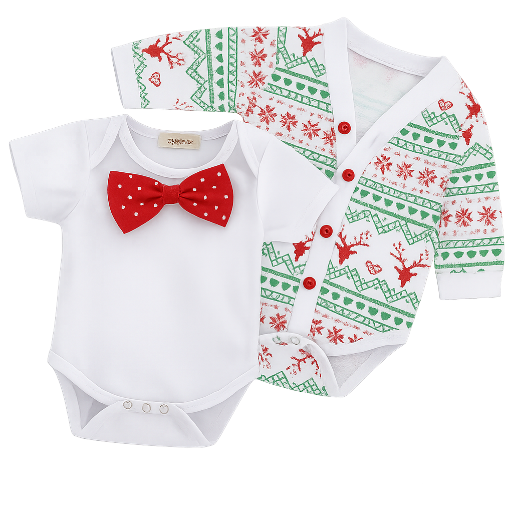 Red Bowtie Christmas 2-Piece Baby Outfit
