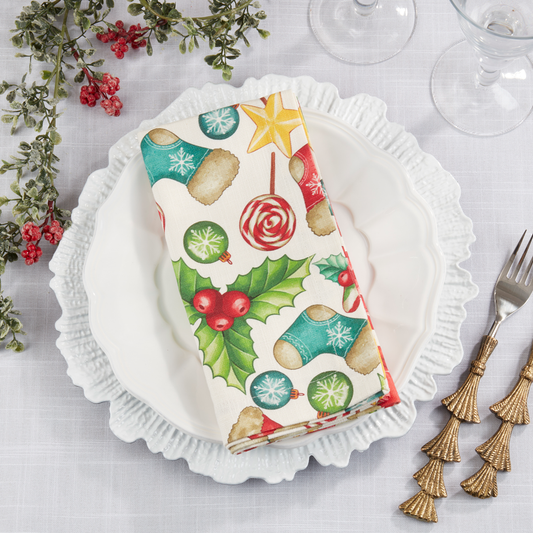 408 - Christmas Design 20" Cotton Napkin
