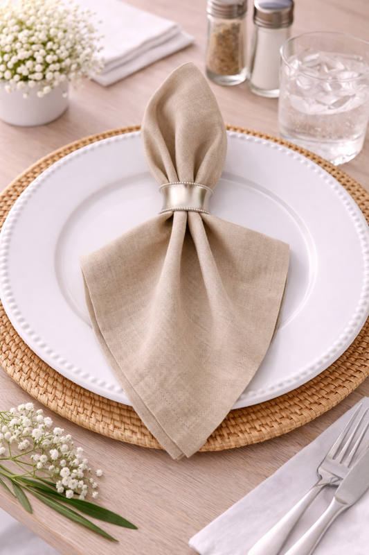 Natural Linen-Cotton Dinner Napkin – 20" x 20"