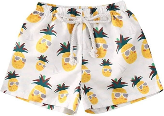 Yellow Pineapple Toddler Boy Swim Trunks