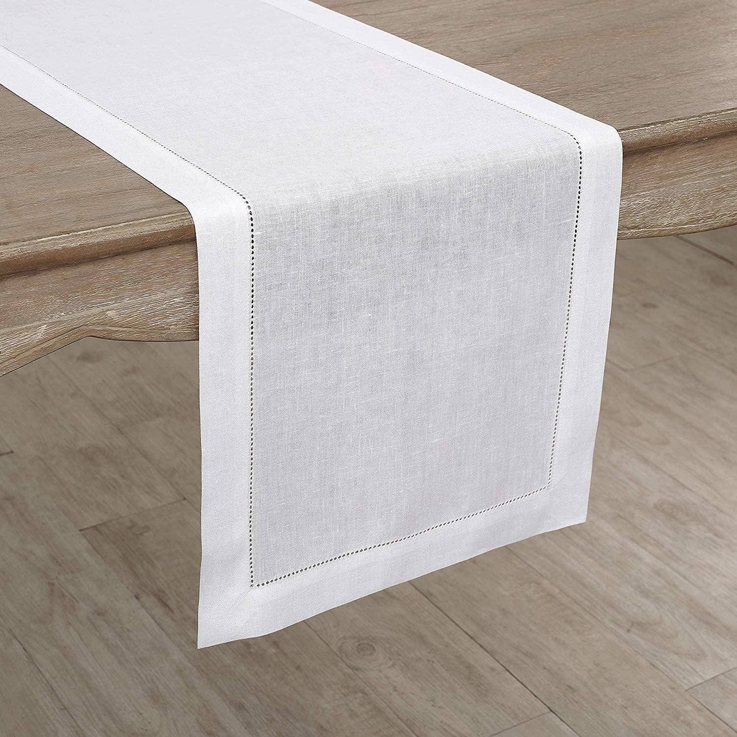 6300 - White Hemstitch Table Runner