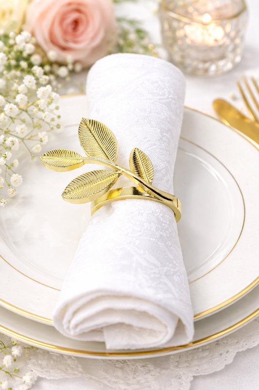 Gold Leaf Metal Napkin Ring