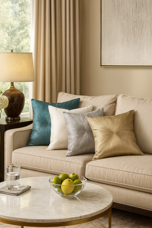 606 - Shimmering Starburst Down Filled 20" Throw Pillow