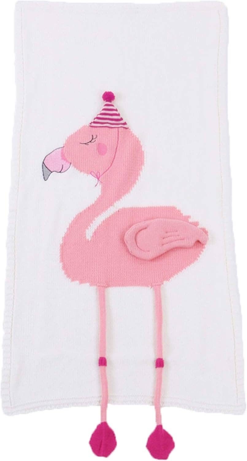 White Flamingo Crib Nursery Blanket