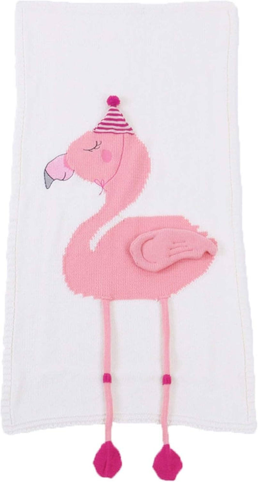 White Flamingo Crib Nursery Blanket
