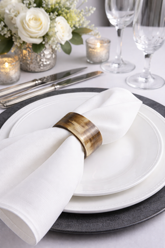 Brown Buffalo Oval Horn Napkin Ring