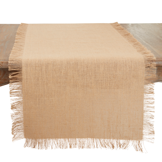 JU209 - Natural Fringed Jute Woven Table Runner