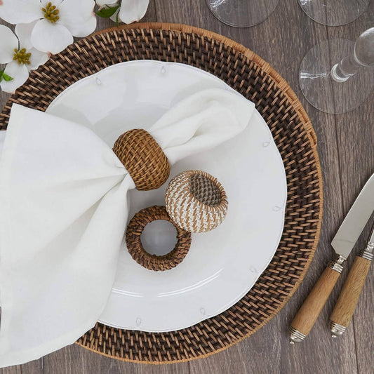 NR509 - Hand-Woven Rattan Napkin Ring – 3 Colors Available