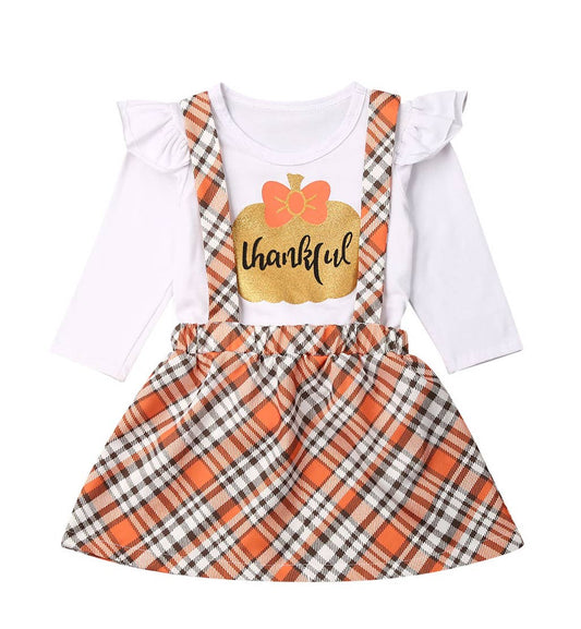 Pumpkin Thanksgiving 2-Piece Girl Dress Outfit