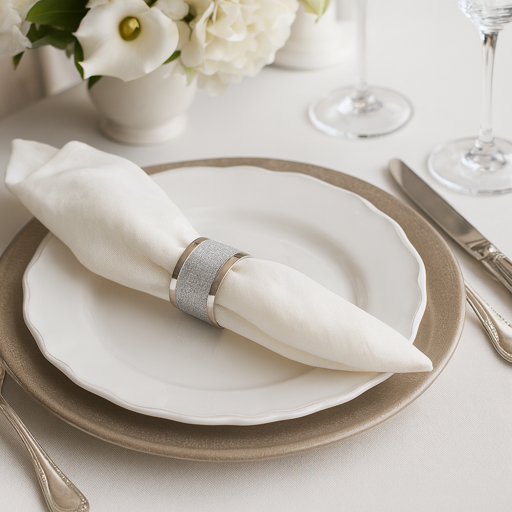 NR36 - Sparkling Silver Band Napkin Ring