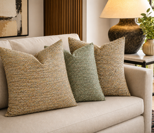 Bouclé-Style Woven 18" Throw Pillow